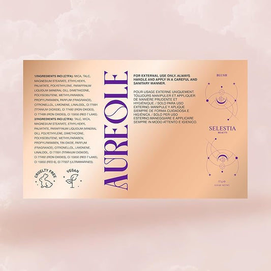 Powder Blush for Cheeks – Duo Aureole – High Pigmented Pink Blush with Matte Finish, Easy-to-Blend, 0.53 oz