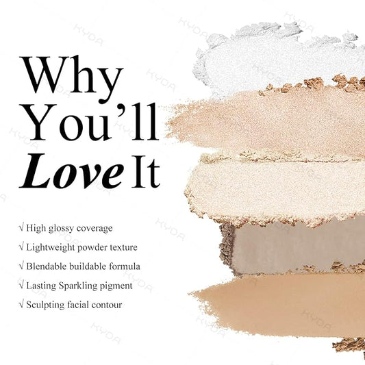 KYDA Face Sculpting Contour Palette, Smooth Matte Contour Pressed Powder, Ultra-fine Lightweight, Easy to Blend, Multiuse Baked Contour Makeup-TAUPE