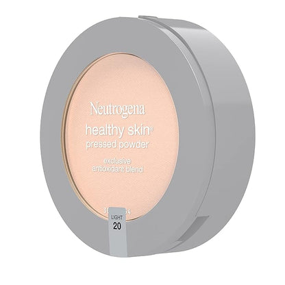 Neutrogena Healthy Skin Pressed Makeup Powder Compact with Antioxidants & Pro Vitamin B5, Evens Tone, Minimizes Shine & Conditions, Light 20, 0.34 oz