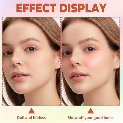 4 in 1 Blush Palette, 4 Colors Matte Face Powder Blush for Cheek, Coral Orange, Hot Pink, Lavender Purple, Refresh Green Face Rouge Long Lasting High Pigment Lightweight Korean Blush Makeup04#