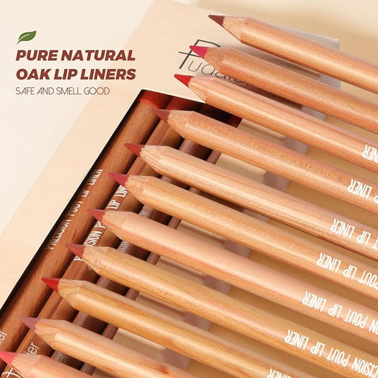 12 Pcs Lip Liner Set and Eyebrow Pencil and Clear Eyebrow Sculpt Gel