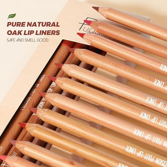 12Pcs Lip Liner Set and 2 Pack Microblading Eyebrow Pencils for Women