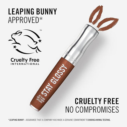 Rimmel London Stay Glossy, 455 Penny To My Name, Lip Gloss, Non-Sticky, Color and Shine, Up To 6-Hour Wear, Precise Applicator, 0.18oz