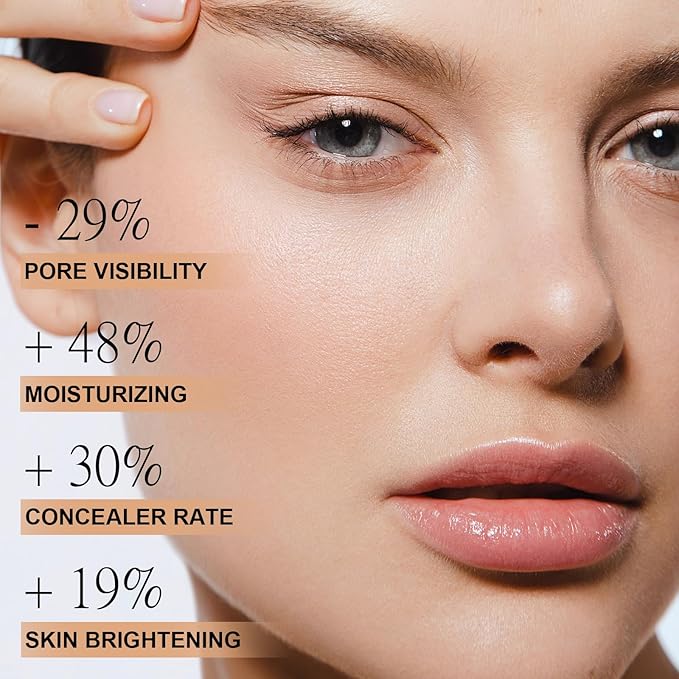 Airbrush Foundation Makeup Spray, Long-lasting Silky Mist Foundation Spray with Brush, Flawless Coverage Foundation for Smooth Radiant Skin, Formula Breathable Moisturizing Makeup (02 Beige)