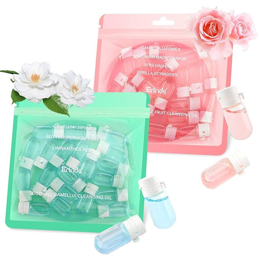 Erinde Portable Cleansing Oil Makeup Remover, Hydrating Rose & Centella Oil Cleanser for Face, Gentle Nourishing Mini Makeup Remover for Sensitive Skin and All Skin Types, Travel-Friendly