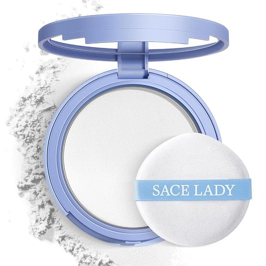 SACE LADY Face Powder Waterproof Sets Makeup, Controls Shine, Smooth Fine Lines for Flawless Lightweight Finish, Lasting Matte Translucent Compact Setting Powder Cosmetics Cruelty-free, 0.35oz