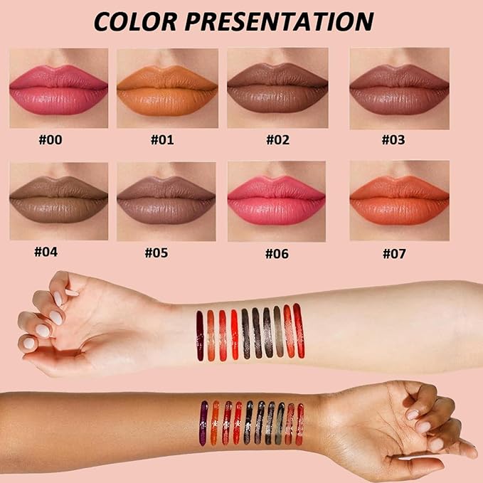 EMRYNE Matte Liquid Lip Gloss Stain - Emryne Lip Stain Peel Off, Light Brown Lip Stain, Moisturizing Long Lasting & Waterproof Transfer-Proof Lip Liner (#05, 1 Ounce (Pack of 1))