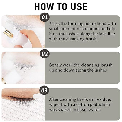 Lash Shampoo Bulk, Eyelash Cleanser for Extensions 1 Liters, Safe Makeup Remover, Non-irritating or Burning Formula Eyelid Foaming Cleanser for Professional Salon and Home Use (Classic Charm-1L)