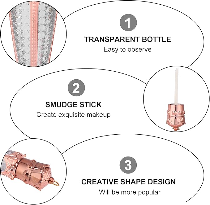 FRCOLOR 10pcs Empty Lip Gloss Tube DIY Lipstick Container Lip Gloss Container Rhinestone Lip Balm Bottle Plastic