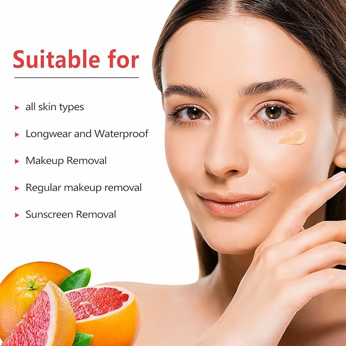 Effective Makeup Cleansing Balm, Powerful Remover, Deep Cleanser for Heavy Makeup Removal, Gentle Melting Cleansing Creams, Grapefruit Extract, Travel-Size, 2-Pack(100G/3.52OZ)