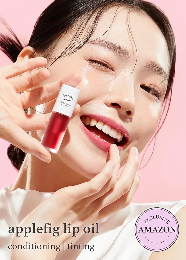 NOONI Korean Vegan Lip Oil - Applefig 0.12 Fl Oz + Korean Facial Clenaser - Snowflake Whipping Cleanser 5.07 Fl Oz Bundle