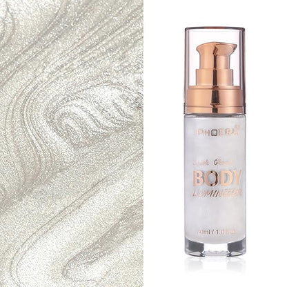 Diamond Platinum #05 Body Shimmer Oil: Waterproof, Long-Lasting Moisturizing Bronze Glow for Face & Body, 1oz Jars, Includes Makeup Brush