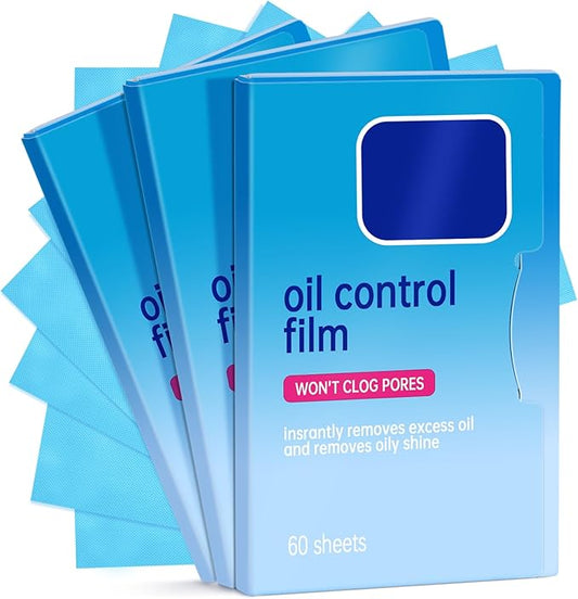 3 Packs Oil Blotting Papers for Face (180 Sheets) - Oil Absorbing Blotting Sheets for Oily Skin, Makeup-Friendly & Portable Oil Wipes