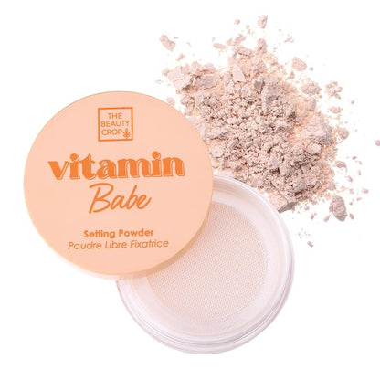 The Beauty Crop Vitamin Babe Setting Powder - Talc-Free Loose Powder for Flawless Finish - Peach Shade - 0.35 oz