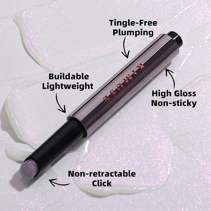 KIMUSE Lip Plumper, Hydrating Korean Lip Gloss, Click Tinted Lip Balm Solid Lipstick for Plumps & Moisturizes, Long-wearing All-in-one Lip Plumping, Gloss, Balm