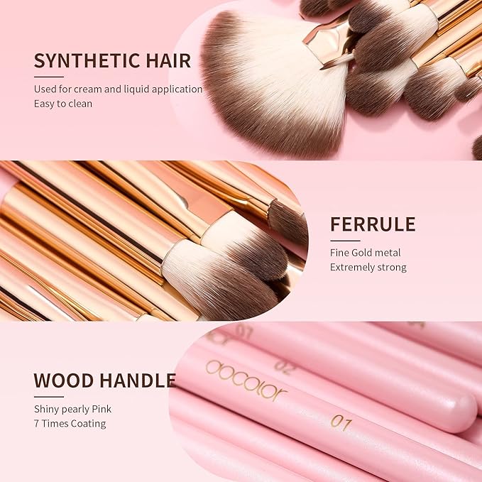 Docolor 15Pcs Eye Makeup Brushes Set + 48 Colors BOOM Eeyshadow Palette Pigmented Matte Shimmer Metallic Blendable Soft Cream Powder Makeup Eye Shadow Palettes