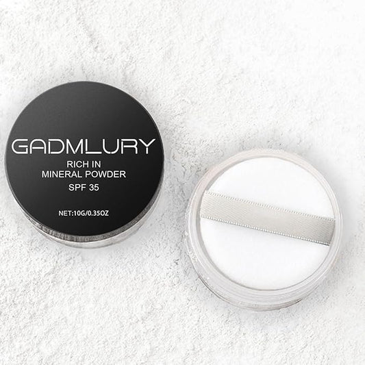 Mineral Setting Powder, SPF 35, Sunscreen Silica-Based Loose Powder, Oil Control & Pore Blurring, Universal Translucent Finishing Makeup (Solar Veil)