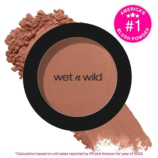wet n wild Color Icon Blush, Effortless Matte Natural Sheer Glow & Seamless Blend, Luxuriously Infused Smooth Jojoba Oil, Cruelty-Free & Vegan - Naked Brown