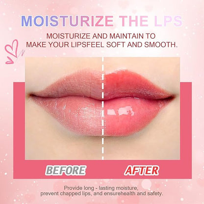 6 Colors Ultra-large Capacity Lip Gloss Set, Clear Lip Gloss and Glow Lip Oil For Woman, Soft and Smooth Lip Gloss Pack,Moisturizing and Hydrating Lip Makeup,Non-sticky Fat Oil Lip Gloss