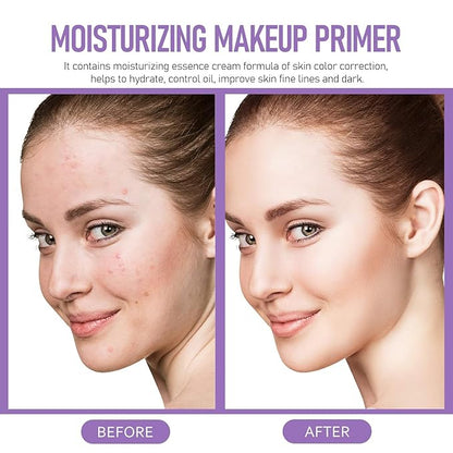 Skynest 2pcs Pore Primer, Color Correcting Facial Serum, Face Makeup Primer Base,Isolation Cream,Invisible Pore,Oil Control, Brightening Moisturizing Essence Concealer Foundation