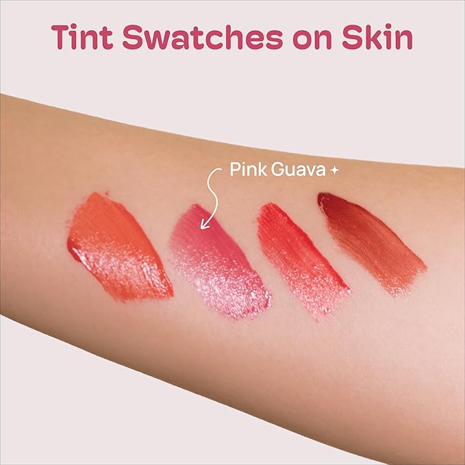 MIXIK Juicy Lip Tint, Hydrating Water-Based Lip Stain and Gloss that feels light and fresh for Dewy and Radiant lips, Formulated with Blue Agave Extract for long lasting Moisturizing (Pink Guava)