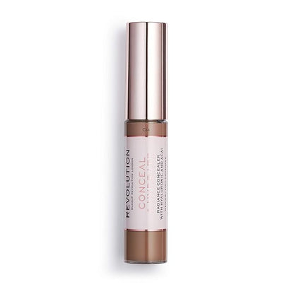 Makeup Revolution Conceal and Hydrate Concealer, Full Coverage & Matte Finish, C14 for Dark Skin Tones, Vegan & Cruelty-Free, 0.7 Fl Oz