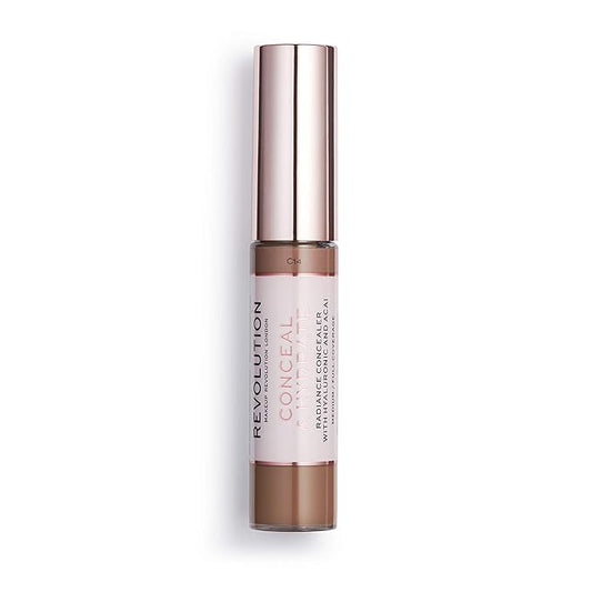 Makeup Revolution Conceal and Hydrate Concealer, Full Coverage & Matte Finish, C14 for Dark Skin Tones, Vegan & Cruelty-Free, 0.7 Fl Oz