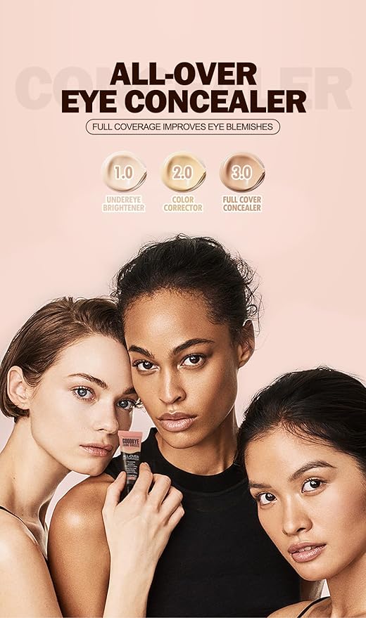 Under Eye Concealer, Color Corrector for Dark Circles, 【Full Coverage & Brightening】【Waterproof & Long Lasting】【Lightweight】Natural Matte Finish Concealer for Women, 02 Light Nude