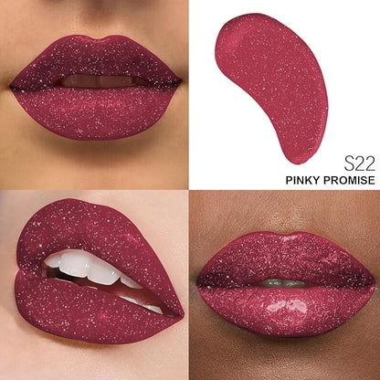 Shimmer Lip Gloss - Non-Sticky Girls Gloss - Long Lasting High Shine - 0.7 FL Oz Gloss for Girls & Women - Cruelty Free - (Pinky Promise: S22)