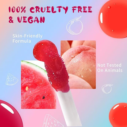 Lip Tint Stain, Long Lasting Korean Lip Stain Set, Non-sticky Waterproof Lightweight Lip and Cheek Tint, Moisturizing High Pigment Water Tint, Matte Finish Lip Tint