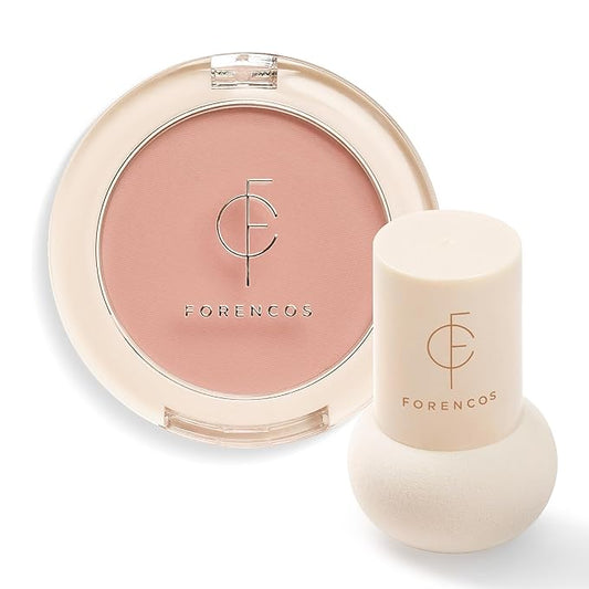 Forencos Matte Blush Set (Puff Included), Long Lasting Korean Blush Power, Zero Sebum Shine, Flawless Finish, Easy Blending, Lightweight & No Cakey Residue (BARE LOVELORN)