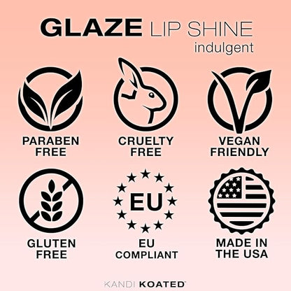 Kandi Koated Glaze Illuminating Lip Shine [Indulgent] Vegan Lip Gloss | Hydrating Lip Glaze with Paraben-Free, Cruelty-Free Formula, Sheer Color | Beauty & Makeup