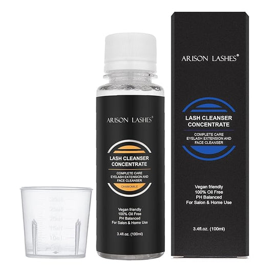 Eyelash Foaming Cleanser Concentrate - 100ml Non-Irritating Lash Extensions Shampoo for DIY Care - Makes 20 Bottles of 60ml Chamomile Lash Cleansers