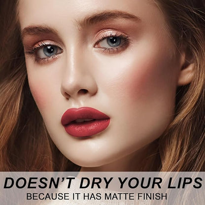 Matte Bullet Long Wear Lipstick - Vegan and Cruelty-Free - Smudge and Waterproof Matte Lipstick with Moisturizing Formula - All Day Comfort - (Crimson Luxe #11)