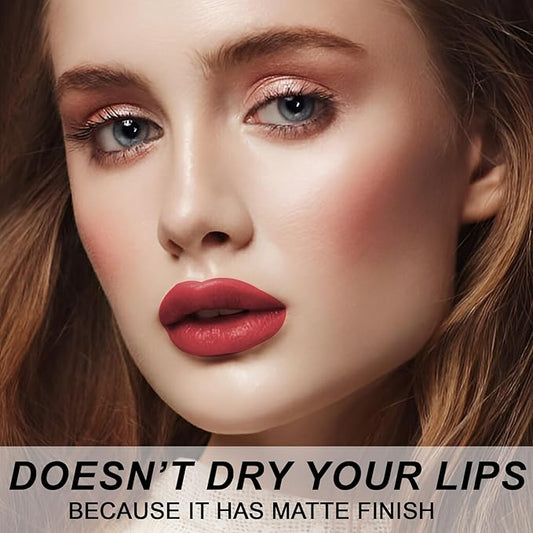 Matte Bullet Long Wear Lipstick - Vegan and Cruelty-Free - Smudge and Waterproof Matte Lipstick with Moisturizing Formula - All Day Comfort - (Crimson Luxe #11)