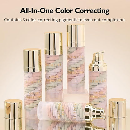 KIMUSE Color Correcting Facial Serum, One Step Color Corrector Tinted Moisturizer, Skin Tone Correcting and Brightening Makeup Primer, Hydrates, Balances & Nourishes Skin, Natural Finish