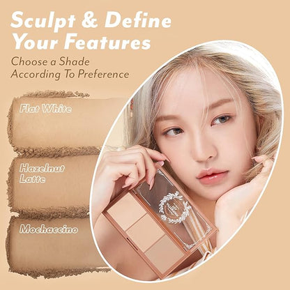 I'M MEME I'M Oil Cut Pact | 001 Skin Mattifying + I'M Afternoon Tea Contour Palette | Highly-pigmented 3 shades contour palette | Roasting Coffee Bundle