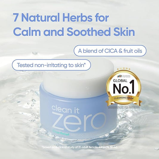 BANILA CO Clean It Zero Calming Double Cleanse Set | Calming Cleansing Balm 100ml + Calming Gel Cleanser 200ml | CICA & Amino Acid | Vegan Skincare for Sensitive Skin