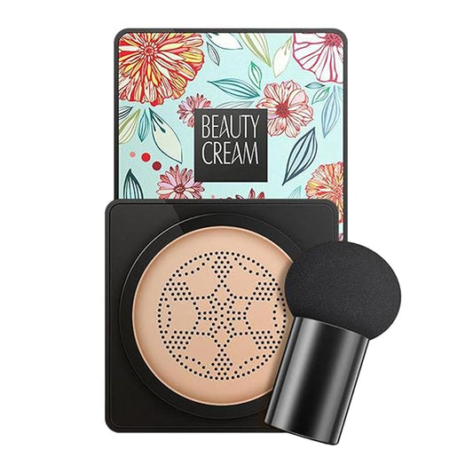 Mushroom Head Air Cushion BB Cream Even Skin Tone Makeup Base PrimerConcealer Lasting Nude Makeup Moisturizing Brightening Pigment CC Liquid Foundation (A-lvory)