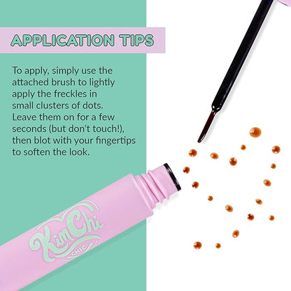 KimChi Chic Beauty Candy Girl Fake Freckle Pen, Natural-Looking and Fast-Drying Faux Freckles Face Makeup, Afternoon In The Flower Field Red-Brown Shade, 0.10 fl oz