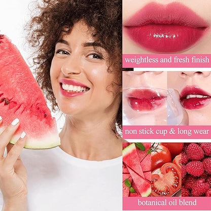 4PCS Lip Tint Stain Set,Mini Liquid Water Tint,Korean Lip Gloss Moisturizing Natural,Long Lasting Waterproof,Multi-Use Lip and Cheek Tint