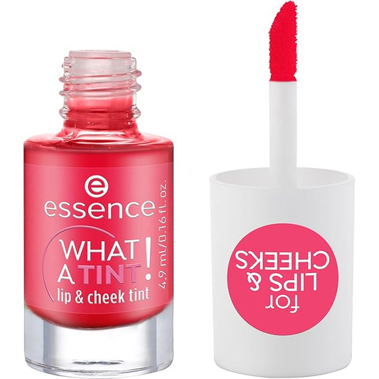essence | What a Tint! Lip & Cheek Tint | Long-Lasting Liquid Blush & Lip Stain | Non-Sticky & Kiss-Proof | Vegan & Cruelty Free (02 | Coral Sunset)