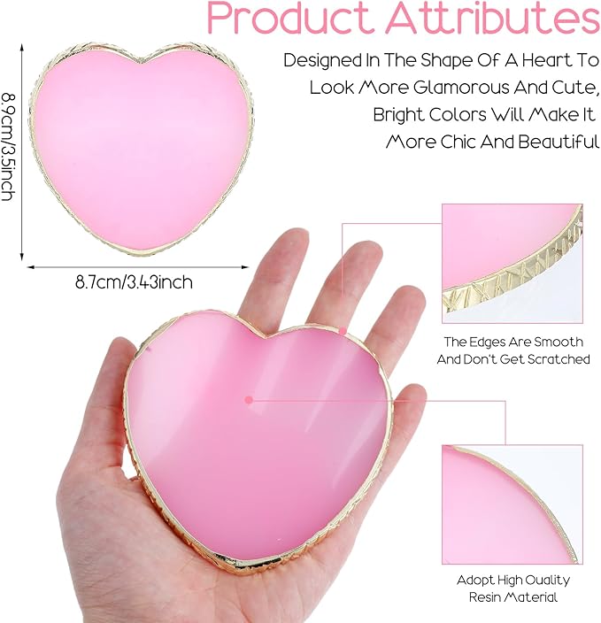 Nail Art Palette Nail Polish Palette Resin Nail Palette Nail Polish Mixing Plate DIY Nail Gel Makeup Display Board Pallet for Nail Art(Pink)