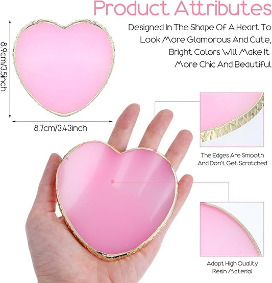 Nail Art Palette Nail Polish Palette Resin Nail Palette Nail Polish Mixing Plate DIY Nail Gel Makeup Display Board Pallet for Nail Art(Pink)