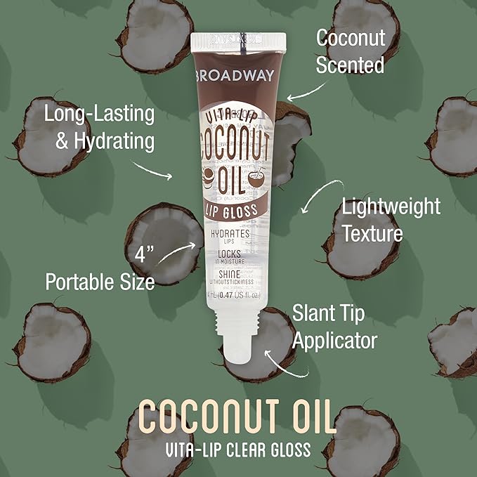 Ruby Kisses Broadway Vita-Lip Clear Lip Gloss (6 Pack Mint, Rosehip, Coconut Oil), Ultra-Hydrating & Soothing Formula with Vitamin Oils, High-Shine Non-Sticky Finish, Healing Lip Balm for Healthy Lips