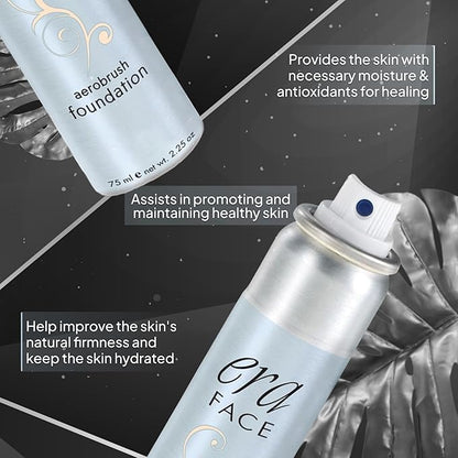 ERA Face spray makeup (R2 Ivory, 2.25 oz) - airbrush foundation, everyday, buildable, professional spray on cosmetics by Era Beauty