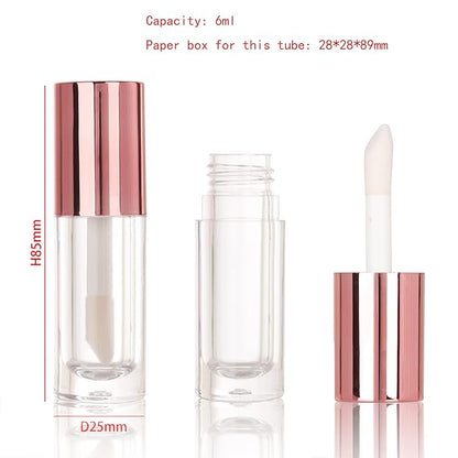 COSIDEA 14pcs Empty 6ml big brush Chunky lip gloss tubes for DIY lip gloss,Rose Gold Large doe foot wand l lipgloss containers