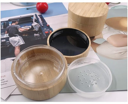 1Pcs 30ml/1Oz Empty Loose Powder Container and 1Pcs Make-Up Powder Brush