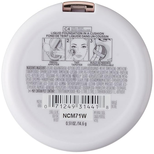 L'Oréal Paris True Match Lumi Cushion Foundation, C4 Shell Beige, 0.51 oz.
