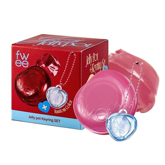 Glowy Jelly Pot + Keychain SET | Dewy Jelly Lip & Blush Color, Tinted Glow Jelly Balm, Dewy Buildable Finish – Sugar Coat (Coral Pink) | 0.14 oz